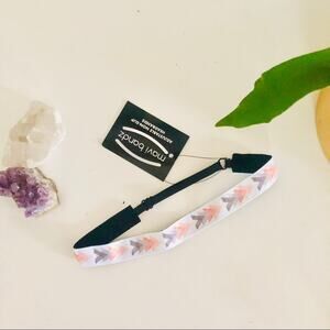 NEW MAVI White Pink Purple Chevron Printed Black Elastic Sports Headband